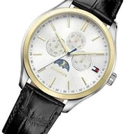  Shop Authentic Tommy Hilfiger Oliver Analog Silver Dial Black Leather Strap Watch for Men - 1791305 - Luxxuri