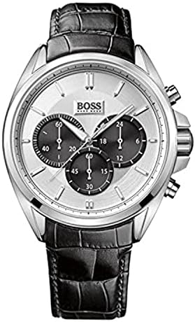  Shop Authentic Hugo Boss Casual Chronograph Silver Dial Black Leather Strap Watch For Men - HB1512880 - Luxxuri