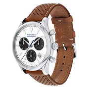  Shop Authentic Movado Heritage Calendoplan Chronograph White Dial Brown Leather Strap Watch for Men - 3650008 - Luxxuri