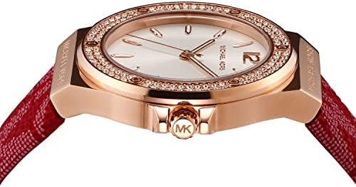  Shop Authentic Michael Kors Lennox Three Hand Silver Dial Red Leather Strap Watch For Women - MK7308 - Luxxuri