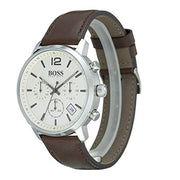  Shop Authentic Hugo Boss Attitude White Dial Brown Leather Strap Watch for Men - 1513609 - Luxxuri