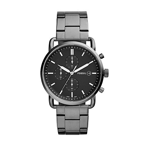  Shop Authentic Fossil The Commuter Black Dial Grey Steel Strap Watch for Men - FS5400 - Luxxuri