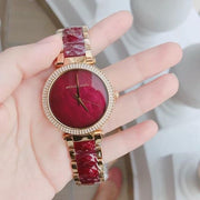 Shop Authentic Michael Kors Parker Mother of Pearl Red Dial Two Tone Steel Strap Watch for Women - MK6427 - Luxxuri