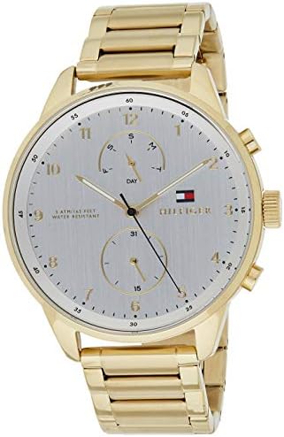  Shop Authentic Tommy Hilfiger Chase Quartz White Dial Gold Steel Strap Watch for Men - 1791576 - Luxxuri