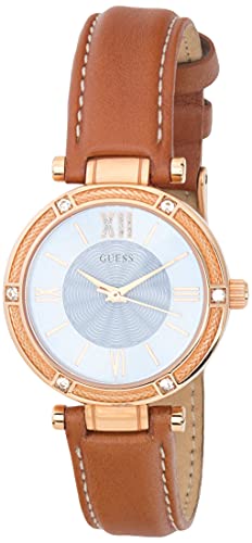  Shop Authentic Guess Park Avenue Blue Dial Brown Leather Strap Watch for Women - W0838L2 - Luxxuri