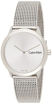  Shop Authentic Calvin Klein Minimal SIlver Dial Silver Mesh Bracelet Watch for Women - K3M221Y6 - Luxxuri