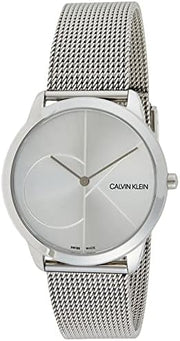  Shop Authentic Calvin Klein Minimal Silver Dial Silver Mesh Bracelet Watch for Men - K3M2112Z - Luxxuri