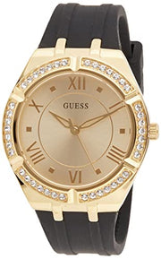  Shop Authentic Guess Cosmo Diamonds Gold Dial Black Rubber Strap Watch for Women - GW0034L1 - Luxxuri