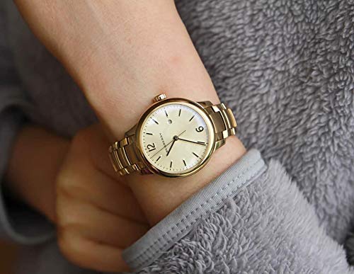  Shop Authentic Burberry The Classic Champagne Dial Gold Steel Strap Watch for Women - BU10109 - Luxxuri