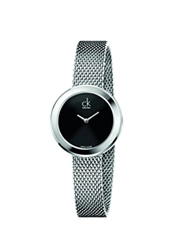  Shop Authentic Calvin Klein Firm Black Dial Silver Mesh Bracelet Watch for Women - K3N23121 - Luxxuri