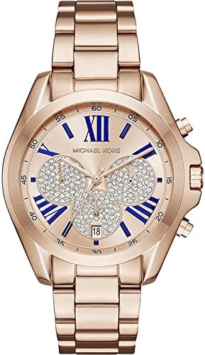  Shop Authentic Michael Kors Bradshaw Chronograph Rose Gold Dial Rose Gold Steel Strap Watch For Women - MK6321 - Luxxuri