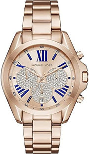  Shop Authentic Michael Kors Bradshaw Chronograph Rose Gold Dial Rose Gold Steel Strap Watch For Women - MK6321 - Luxxuri
