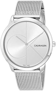  Shop Authentic Calvin Klein Minimal Silver Dial Silver Mesh Bracelet Watch for Men - K3M2112Z - Luxxuri