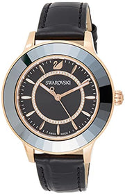 Shop Authentic Swarovski Octea Lux Black Dial Black Leather Strap Watch for Women - 5414410 - Luxxuri