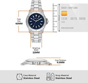  Shop Authentic Michael Kors Everest Three-Hand Blue Dial Silver Steel Strap Watch For Men - MK9079 - Luxxuri
