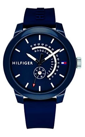  Shop Authentic Tommy Hilfiger Denim Quartz Blue Dial Blue Rubber Strap Watch for Men - 1791482 - Luxxuri