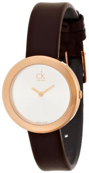  Shop Authentic Calvin Klein Firm White Dial Brown Leather Strap Watch for Women - K3N236G6 - Luxxuri