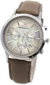  Shop Authentic Emporio Armani Classic Chronograph Silver Dial Brown Leather Strap Watch For Men - AR2471 - Luxxuri