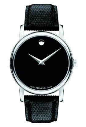  Shop Authentic Movado Museum Black Dial Black Leather Strap Watch For Men - 2100002 - Luxxuri