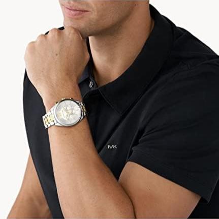  Shop Authentic Michael Kors Janelle Chronograph Silver Dial Two Tone Steel Strap Watch For Men - MK8994 - Luxxuri