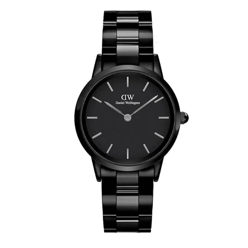  Shop Authentic Daniel Wellington Iconic Link Ceramic Black Dial Black Steel Strap Watch For Women - DW00100414 - Luxxuri