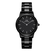  Shop Authentic Daniel Wellington Iconic Link Ceramic Black Dial Black Steel Strap Watch For Women - DW00100414 - Luxxuri