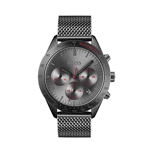  Shop Authentic Hugo Boss Talent Gunmetal Dial Grey Mesh Bracelet Watch for Men - 1513637 - Luxxuri