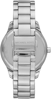  Shop Authentic Michael Kors Layton Chronograph Mother of Pearl Blue Dial Silver Steel Strap Watch For Women - MK6847 - Luxxuri