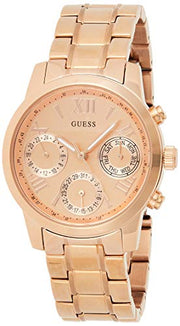  Shop Authentic Guess Mini Sunrise Chronograph Quartz Rose Gold Dial Rose Gold Steel Strap Watch For Women - W0448L3 - Luxxuri