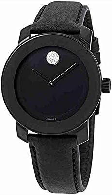  Shop Authentic Movado Bold Black Dial Black Leather Strap Watch for Women - 3600483 - Luxxuri