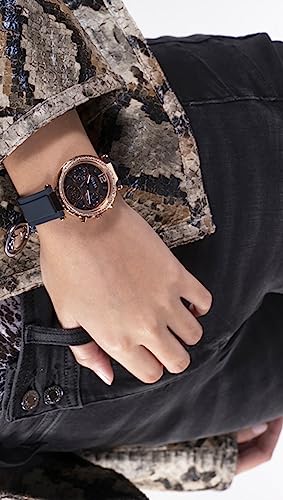  Shop Authentic Guess Solistice Diamonds Roe Gold Dial Black Rubber Strap Watch for Women - GW0484L2 - Luxxuri