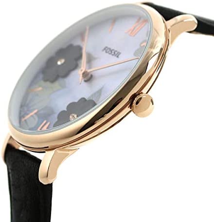  Shop Authentic Fossil Jacqueline Mother of Pearl Dial Black Leather Strap Watch for Women - ES4535 - Luxxuri