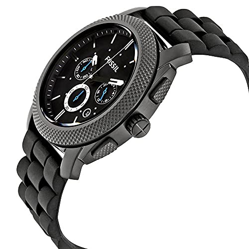  Shop Authentic Fossil Machine Chronograph Black Dial Black Silicone Strap Watch for Men - FS4487 - Luxxuri