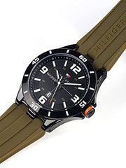  Shop Authentic Tommy Hilfiger Drew Black Dial Green Rubber Strap Watch for Men - 1791065 - Luxxuri