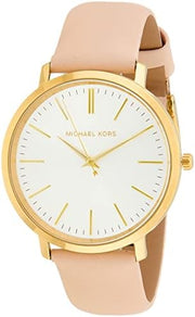 Shop Authentic Michael Kors Jaryn Quartz Gold Dial Pink Leather Strap Watch For Women - MK2471 - Luxxuri