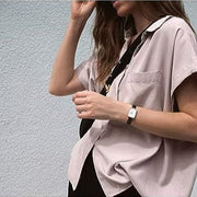  Shop Authentic Daniel Wellington Quadro White Dial Black Leather Strap Watch For Women - DW00100434 - Luxxuri