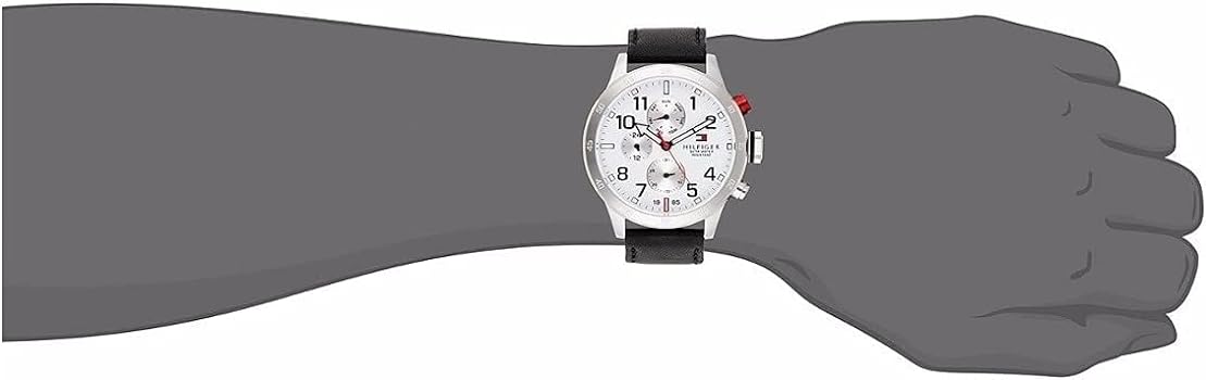  Shop Authentic Tommy Hilfiger Trent Multifunction White Dial Black Leather Strap Watch for Men - 1791138 - Luxxuri