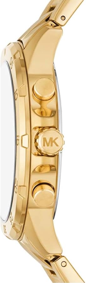  Shop Authentic Michael Kors Greyson Chronograph Black Dial Gold Steel Strap Watch For Men - MK9108 - Luxxuri