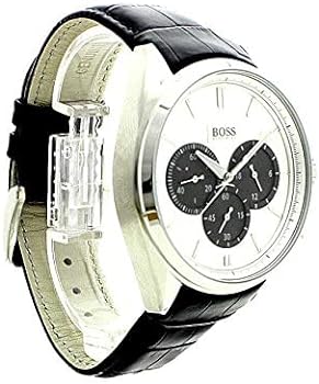  Shop Authentic Hugo Boss Casual Chronograph Silver Dial Black Leather Strap Watch For Men - HB1512880 - Luxxuri