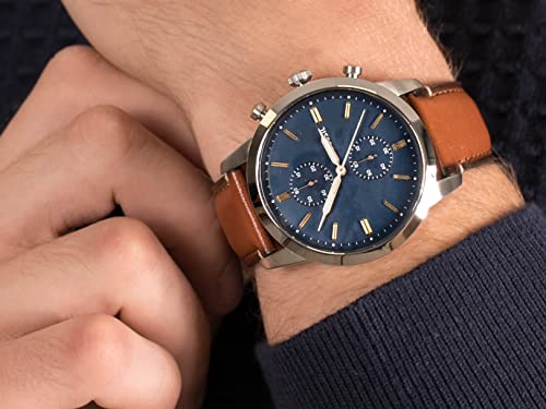  Shop Authentic Fossil Townsman Chronograph Blue Dial Brown Leather Strap Watch for Men - FS5279 - Luxxuri
