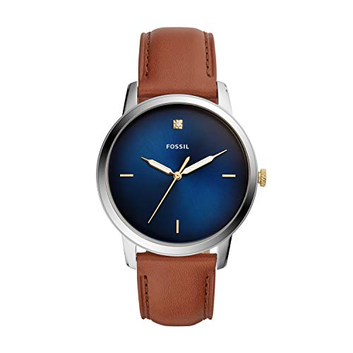  Shop Authentic Fossil The Minimalist 3H Blue Dial Brown Leather Strap Watch for Men - FS5499 - Luxxuri