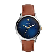  Shop Authentic Fossil The Minimalist 3H Blue Dial Brown Leather Strap Watch for Men - FS5499 - Luxxuri