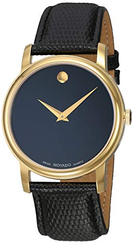  Shop Authentic Movado Museum Black Dial Black Leather Strap Watch For Men - 2100005 - Luxxuri