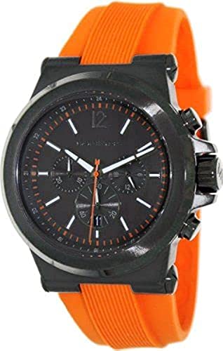  Shop Authentic Michael Kors Dylan Chronograph Grey Dial Orange Rubber Strap Watch for Men - MK8296 - Luxxuri