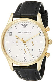  Shop Authentic Emporio Armani Classic Chronograph White Dial Black Leather Strap Watch For Men - AR1892 - Luxxuri