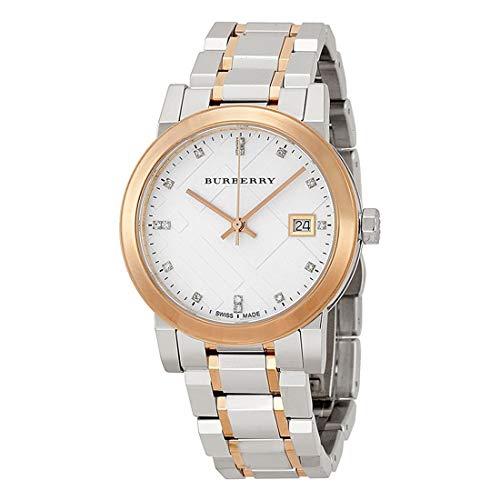 Shop Authentic Burberry The City Diamonds White Dial Two Tone Steel Strap Watch for Women - BU9127 - Luxxuri