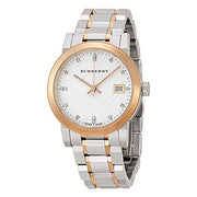  Shop Authentic Burberry The City Diamonds White Dial Two Tone Steel Strap Watch for Women - BU9127 - Luxxuri
