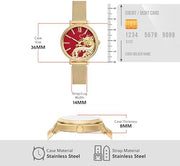  Shop Authentic Fossil Jacqueline Dragonsteel Limited Edition Red Dial Gold Mesh Strap Watch for Women - ES5316 - Luxxuri