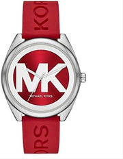 Shop Authentic Michael Kors Janelle Three Hand Red Dial Red Rubber Strap Watch For Women - MK7144 - Luxxuri