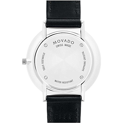  Shop Authentic Movado Ultra Slim Black Dial Black Leather Strap Watch For Women - 0607090 - Luxxuri